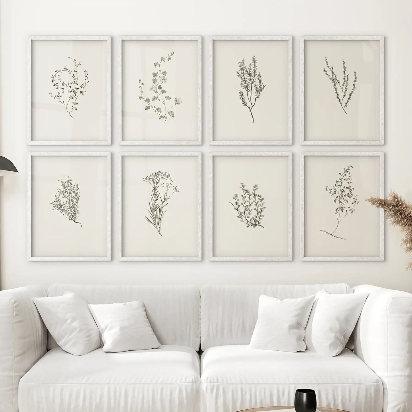 Minimalist Herb Botanical Set of 8 Prints. Floral Art Decor (online exclusive)