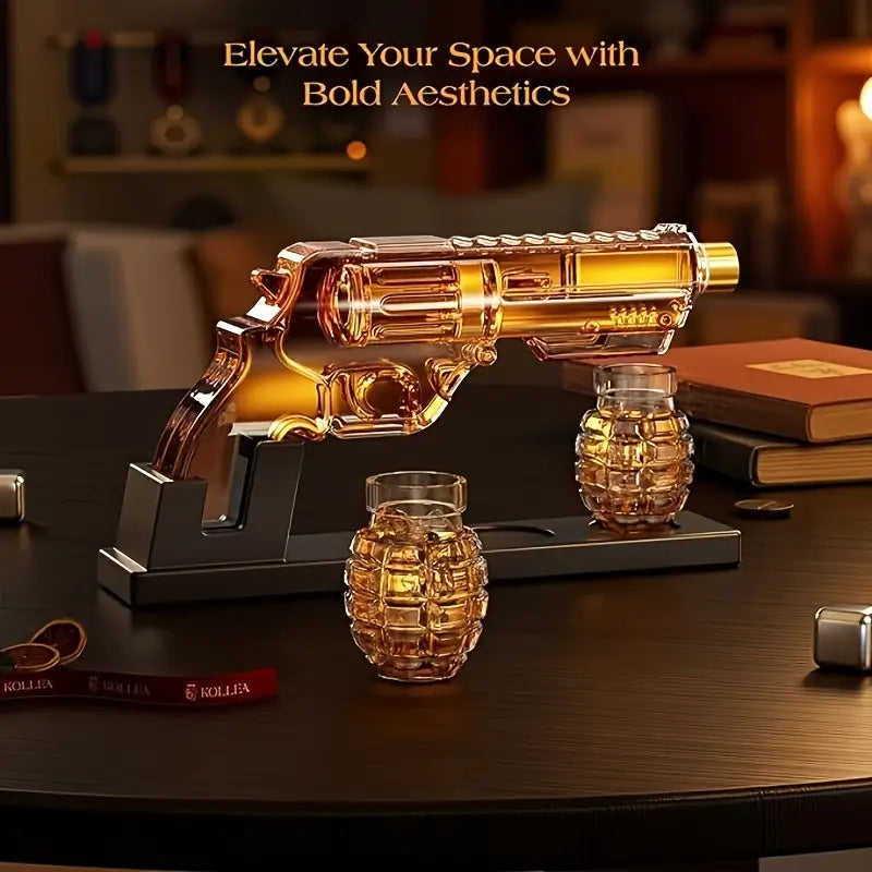 Magnum Revolver Whiskey Decanter Set (online exclusive)