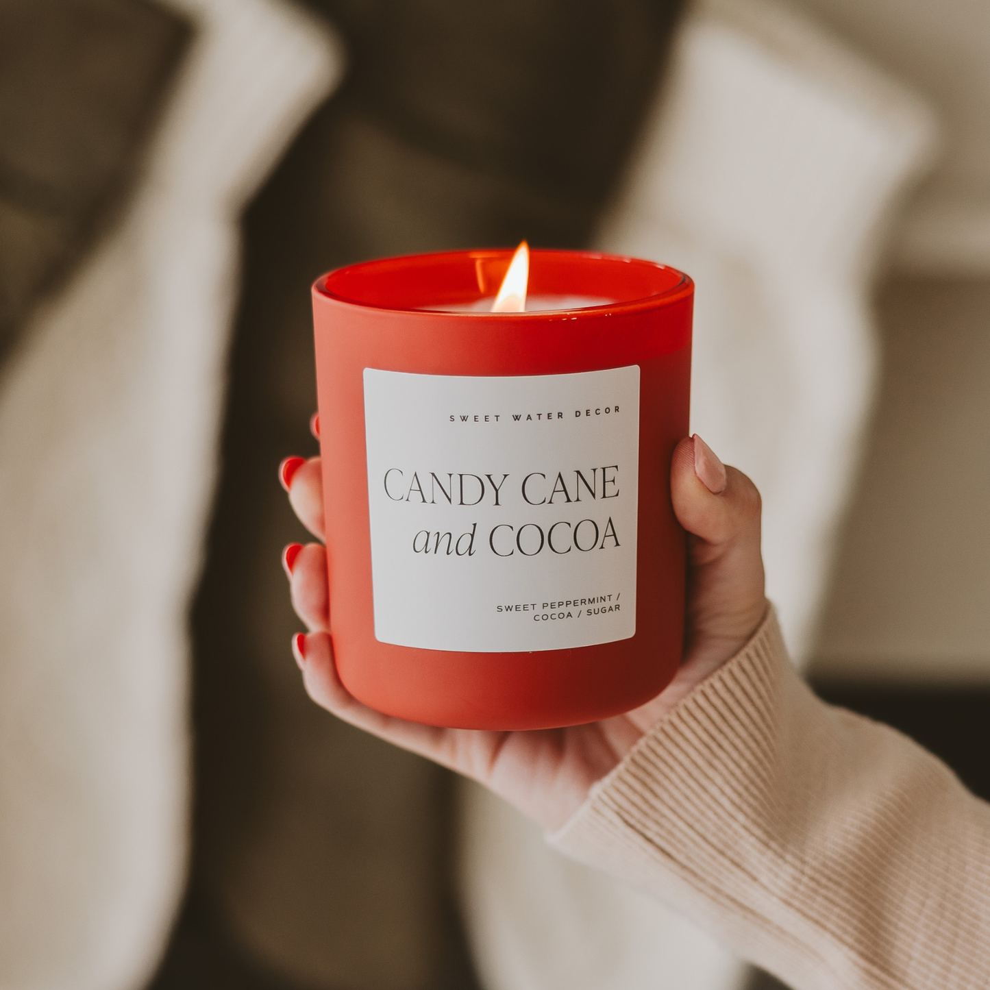 Candy Cane & Cocoa Candle