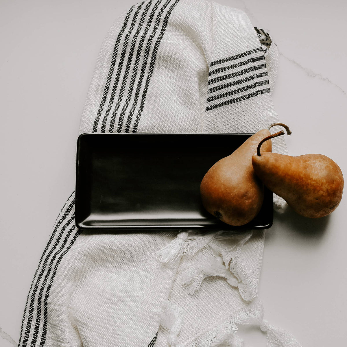 MODERN BLACK STONEWARE TRAY