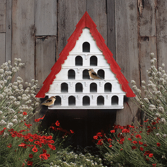 Red Roof Multi Tiered Functional Birdhouse (Online Exclusive)
