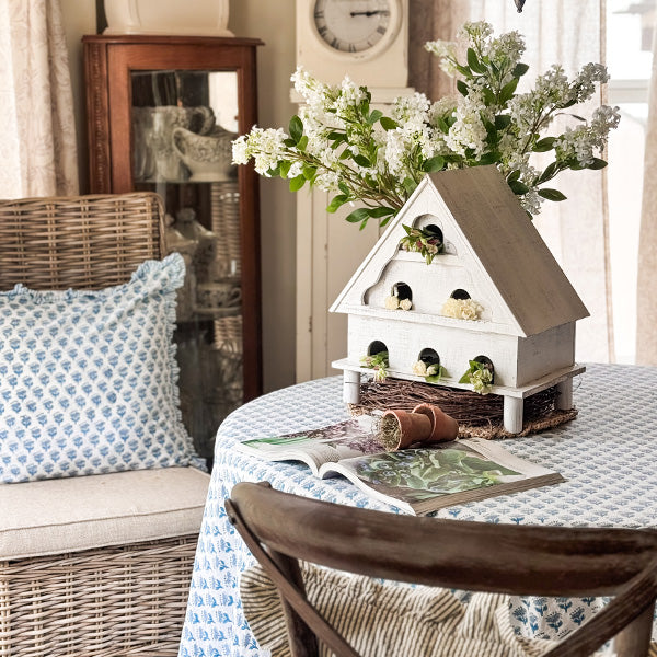 Distressed White Wood Functional Bird House | Outdoor Rated (Online Exclusive)