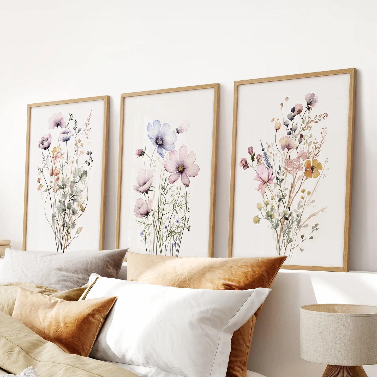 Watercolor Floral Wall Art. Set of 3 Botanical Prints  (online exclusive)