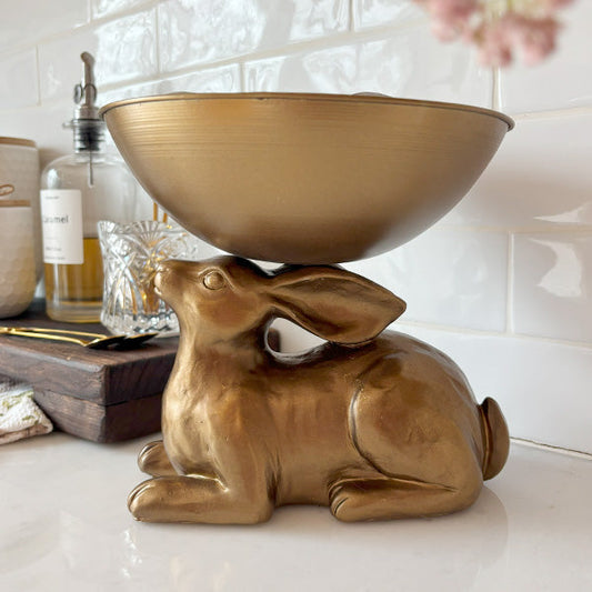 Gold Bunny with Bowl | Brilliant Centerpiece Collection (Online Exclusive)