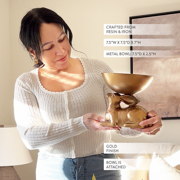 Gold Bunny with Bowl | Brilliant Centerpiece Collection (Online Exclusive)