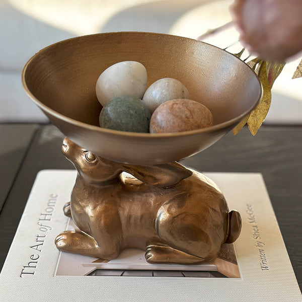 Gold Bunny with Bowl | Brilliant Centerpiece Collection (Online Exclusive)