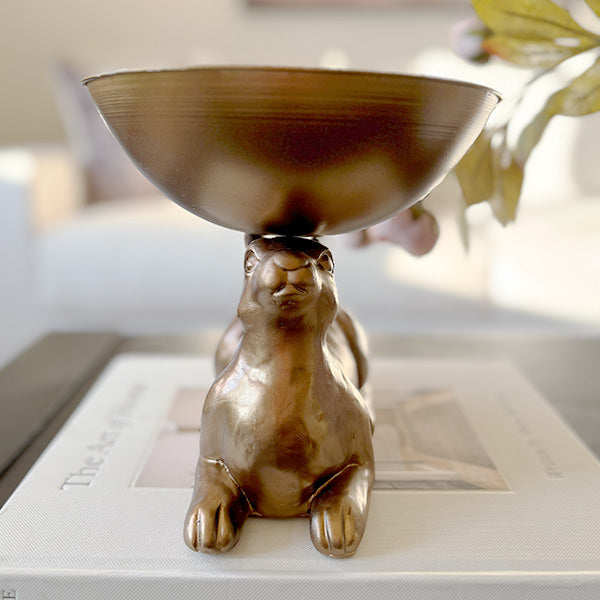 Gold Bunny with Bowl | Brilliant Centerpiece Collection (Online Exclusive)
