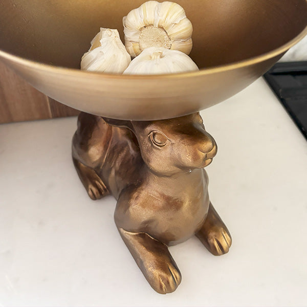Gold Bunny with Bowl | Brilliant Centerpiece Collection (Online Exclusive)