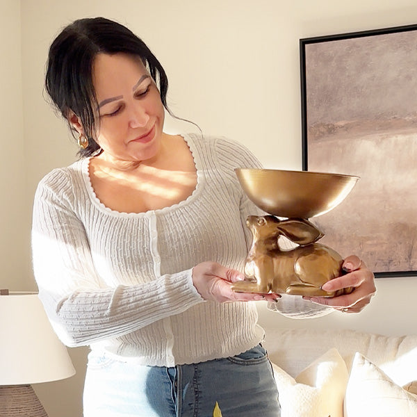 Gold Bunny with Bowl | Brilliant Centerpiece Collection (Online Exclusive)