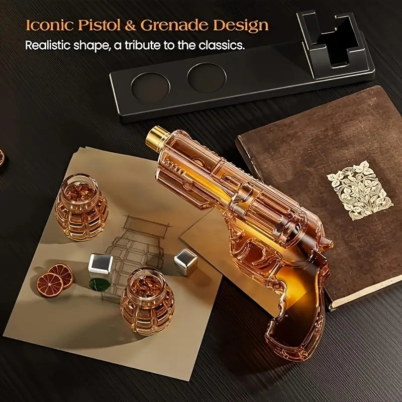 Magnum Revolver Whiskey Decanter Set (online exclusive)