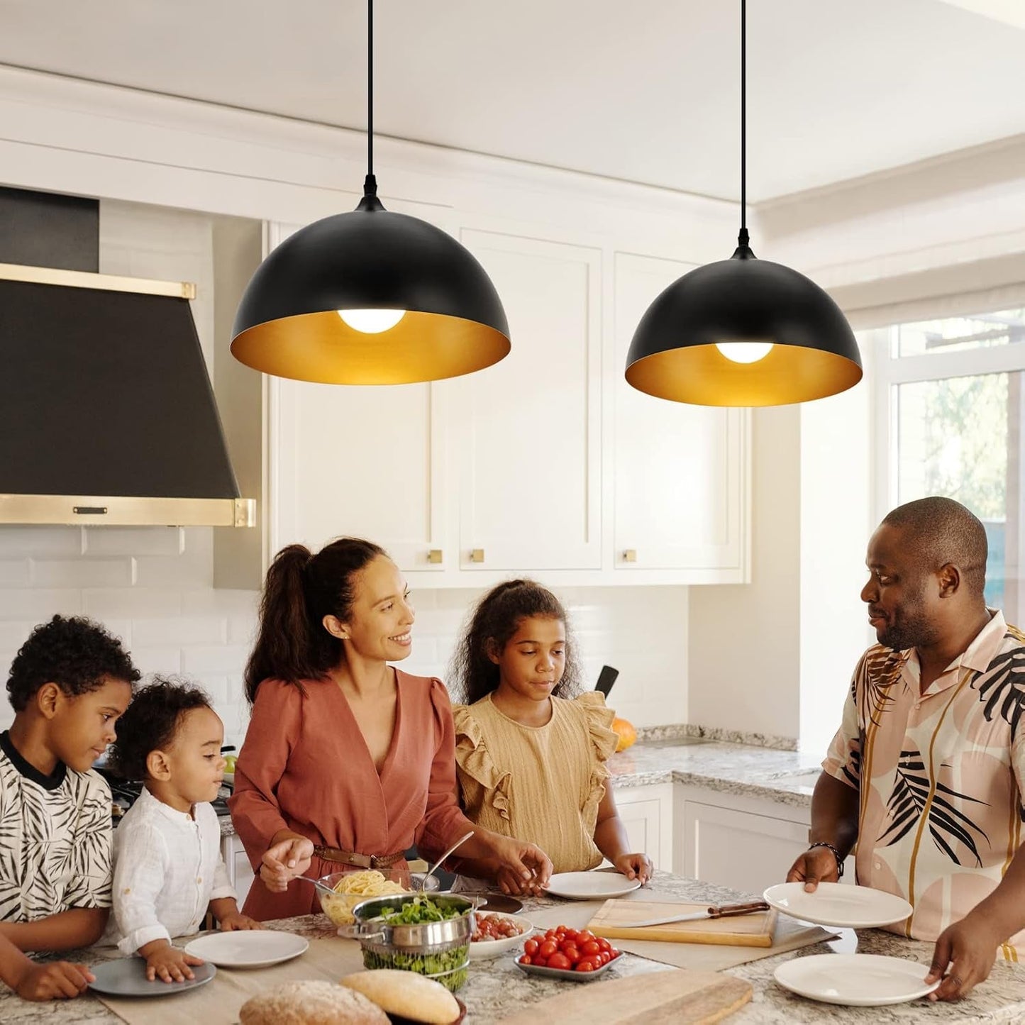 2 Farmhouse Dome Pendant Lights  (Online Exclusive)