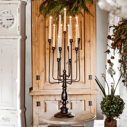 13 Taper Candle Black Iron Candelabra (Online Exclusive)