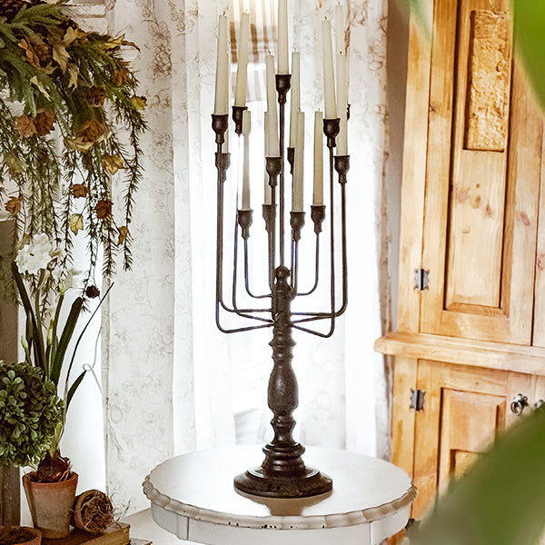 13 Taper Candle Black Iron Candelabra (Online Exclusive)