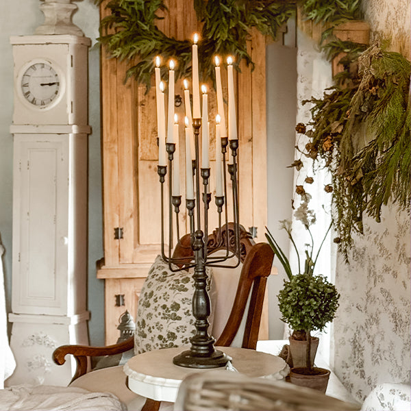 13 Taper Candle Black Iron Candelabra (Online Exclusive)