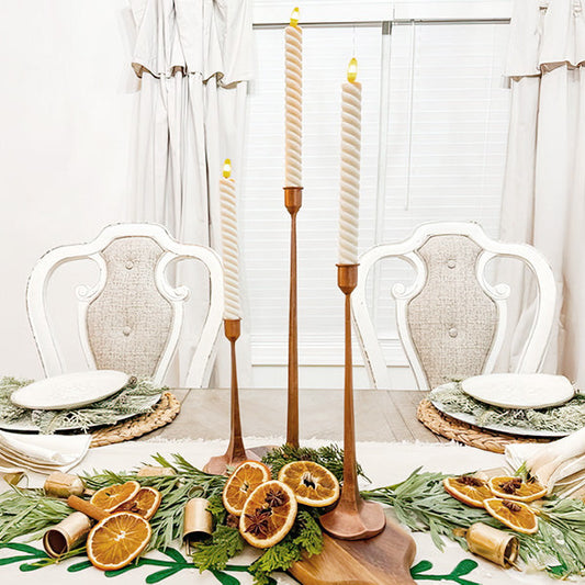Copper Finish Cast Iron Taper Candle Holders, Set of Three (Online Exclusive)