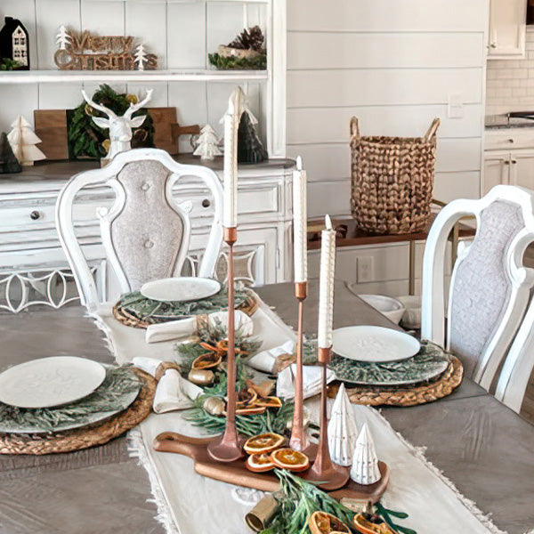 Copper Finish Cast Iron Taper Candle Holders, Set of Three (Online Exclusive)