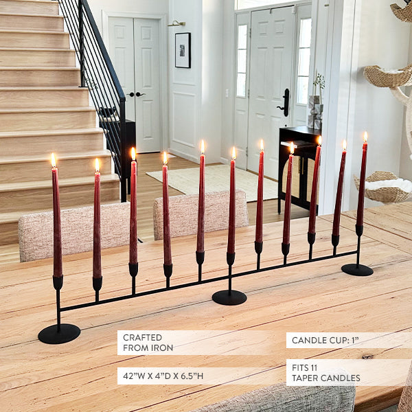 Matte Black 11-Taper Candle Holder (Online Exclusive)