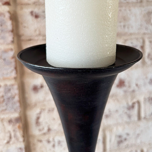 Tall Flared Black Iron Candle Holders, Set of 3 (Online Exclusive)