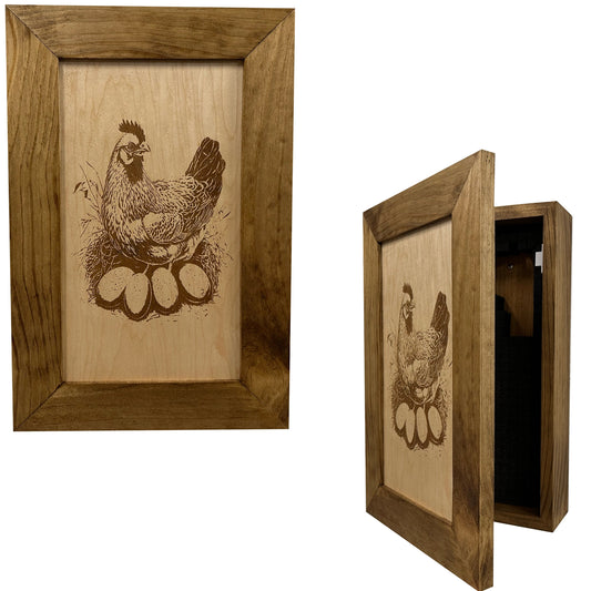 Hidden Gun Safe (Online Exclusive) Chicken and Eggs Farmhouse Scene by Bellewood Designs
