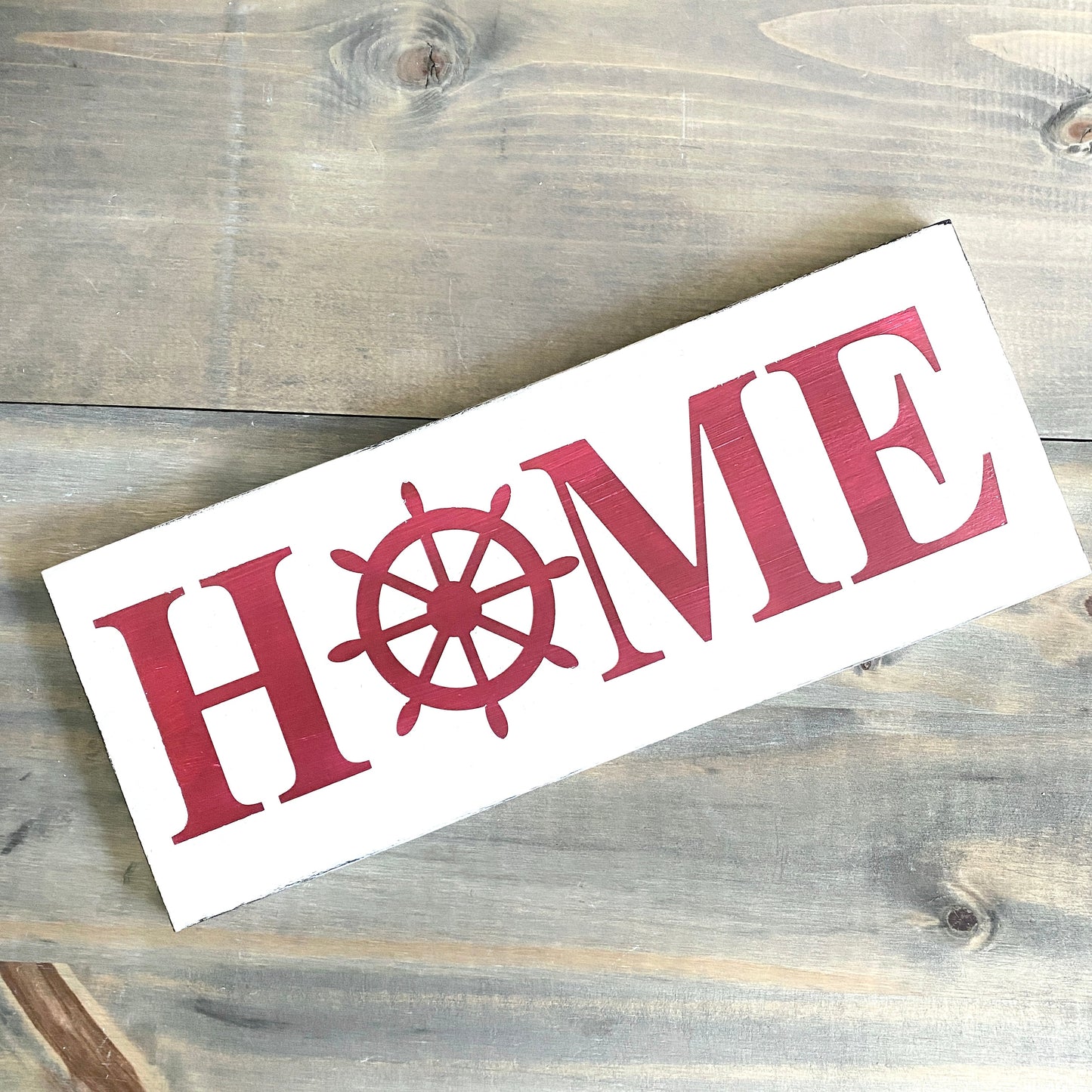 Ship Wheel Home Sign  (Online Exclusive)