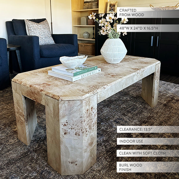 Artisan Burl Wood Coffee Table (Online Exclusive)