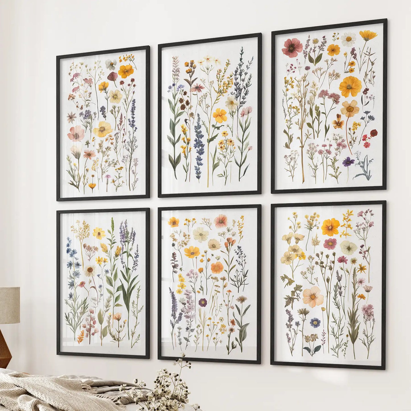 Gallery Wall of Wildflower Art Prints. Set of 6 Piece  Décor  (online exclusive)