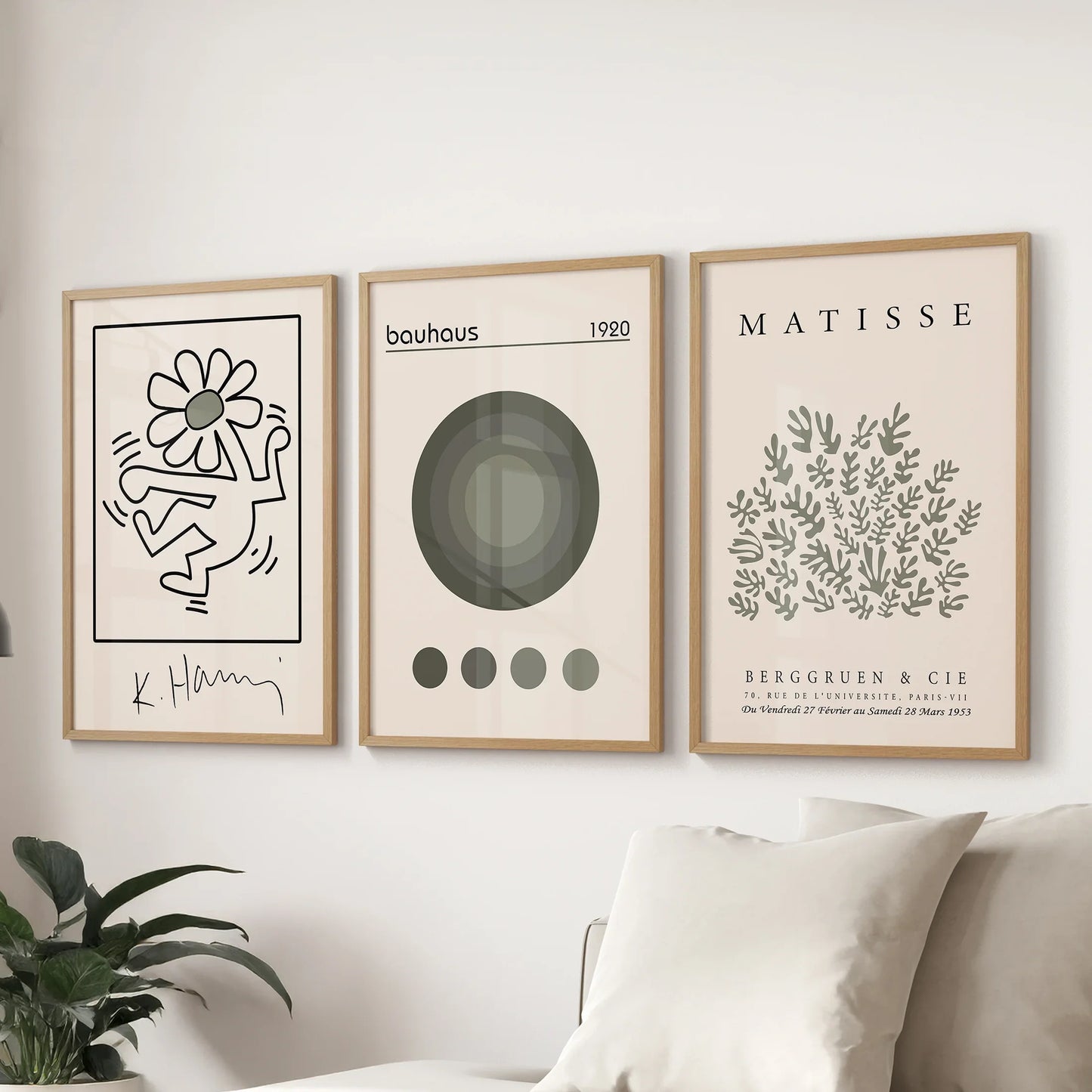 Sage Green Henri Matisse Botanical Art. Bauhaus Poster Set  (online exclusive)