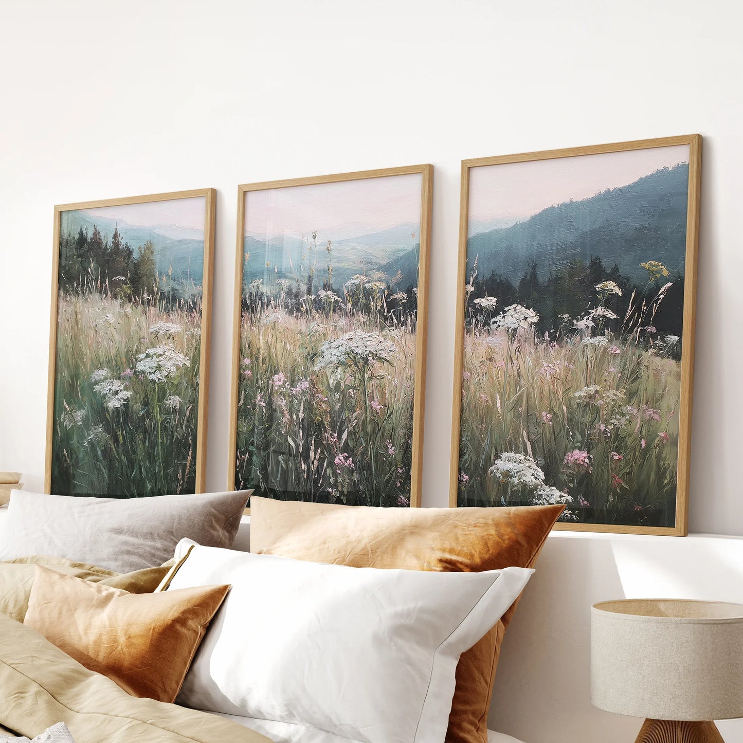 Meadow Landscape Wall Art Set of 3. Nature Prints  (online exclusive)