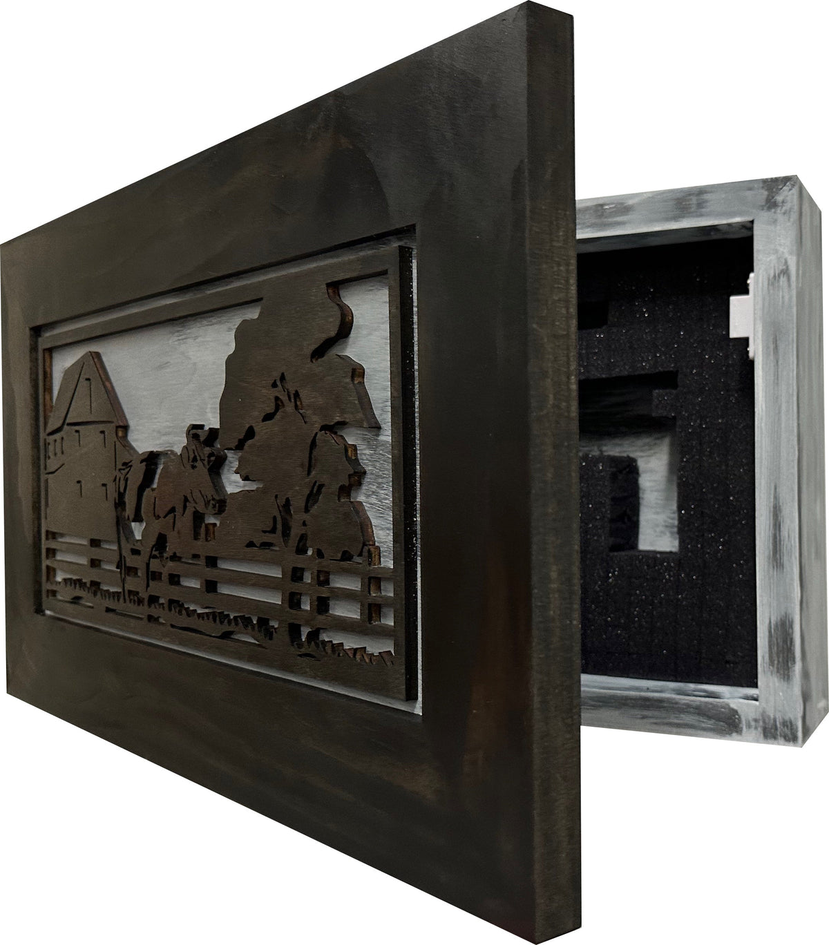 Decorative Cow Farm (Online Exclusive) Wall-Mounted Secure Gun Cabinet - Gun Safe To Securely Store Your Gun & Home Self Defense Gear