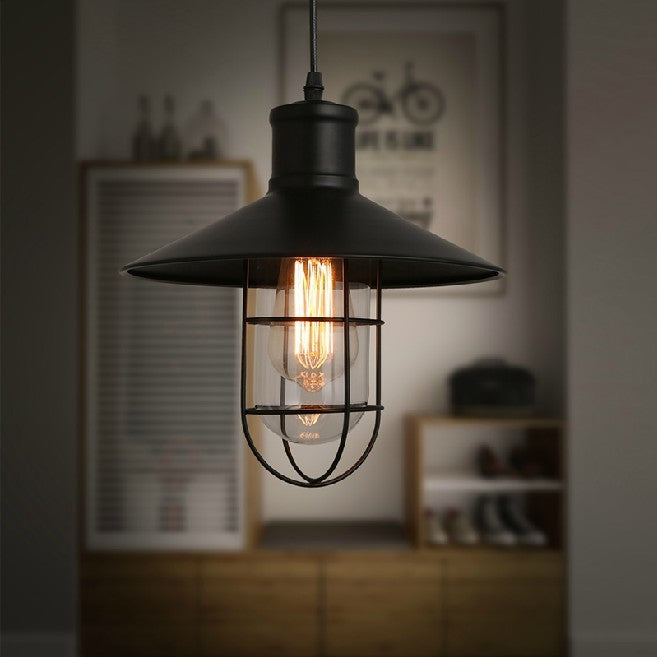 Creative Restaurant Bar Warehouse (Online Exclusive) Bird Cage Explosion-proof Glass Chandelier Black