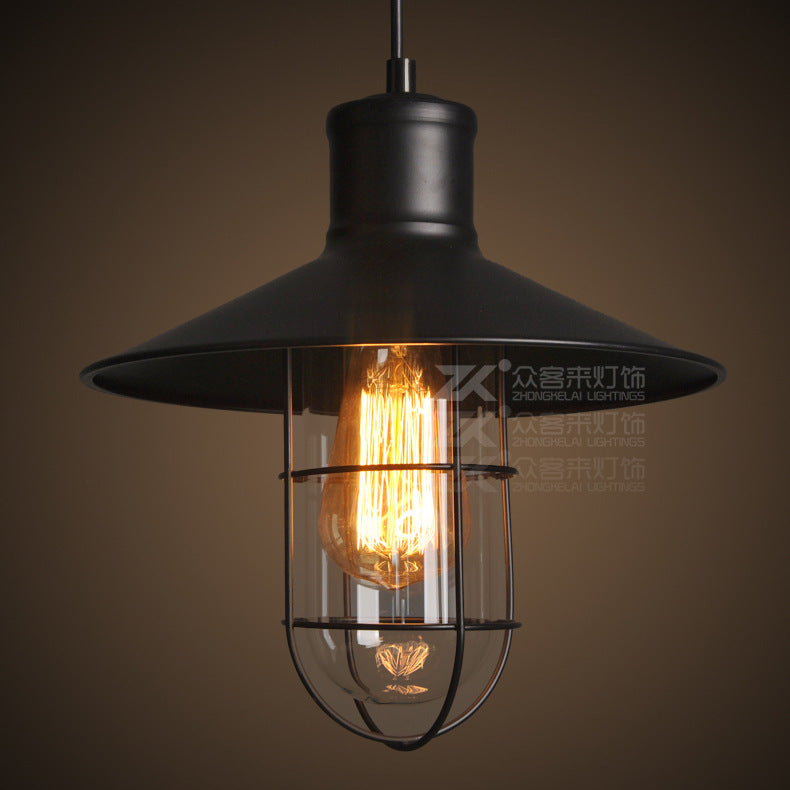 Creative Restaurant Bar Warehouse (Online Exclusive) Bird Cage Explosion-proof Glass Chandelier Black