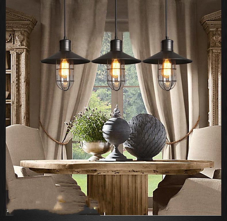 Creative Restaurant Bar Warehouse (Online Exclusive) Bird Cage Explosion-proof Glass Chandelier Black