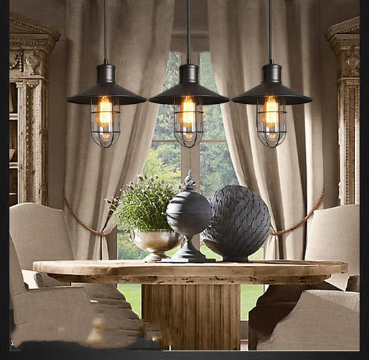 Creative Restaurant Bar Warehouse (Online Exclusive) Bird Cage Explosion-proof Glass Chandelier Black