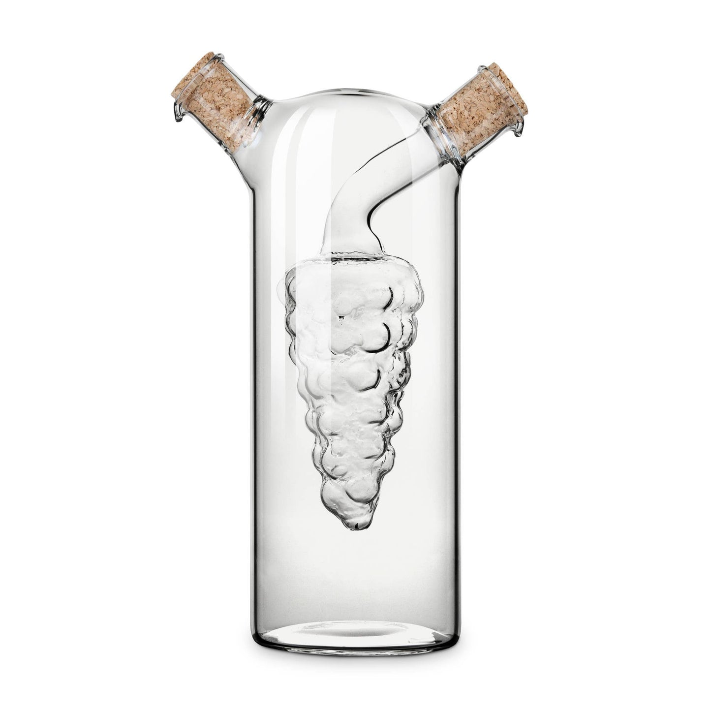 2 in 1 Glass Oil and Vinegar Cruet Bottle with Cork Stoppers