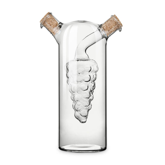 2 in 1 Glass Oil and Vinegar Cruet Bottle with Cork Stoppers