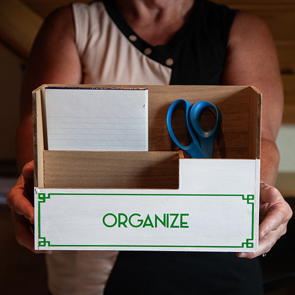 Green & White Desktop Organizer, Choose Your Style (Online Exclusive)