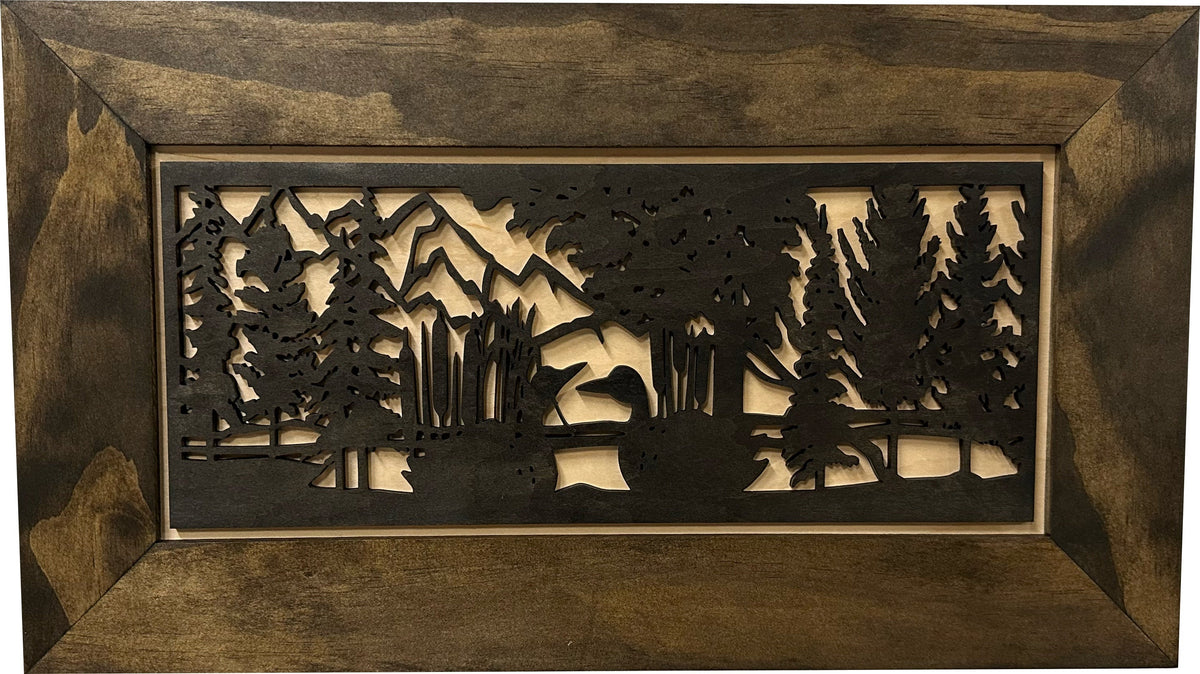 Wood Gun Cabinet (Online Exclusive) Ducks On A Pond Wall Decoration - Hidden Gun Safe To Securely Store Your Gun In Plain Sight by Bellewood Designs