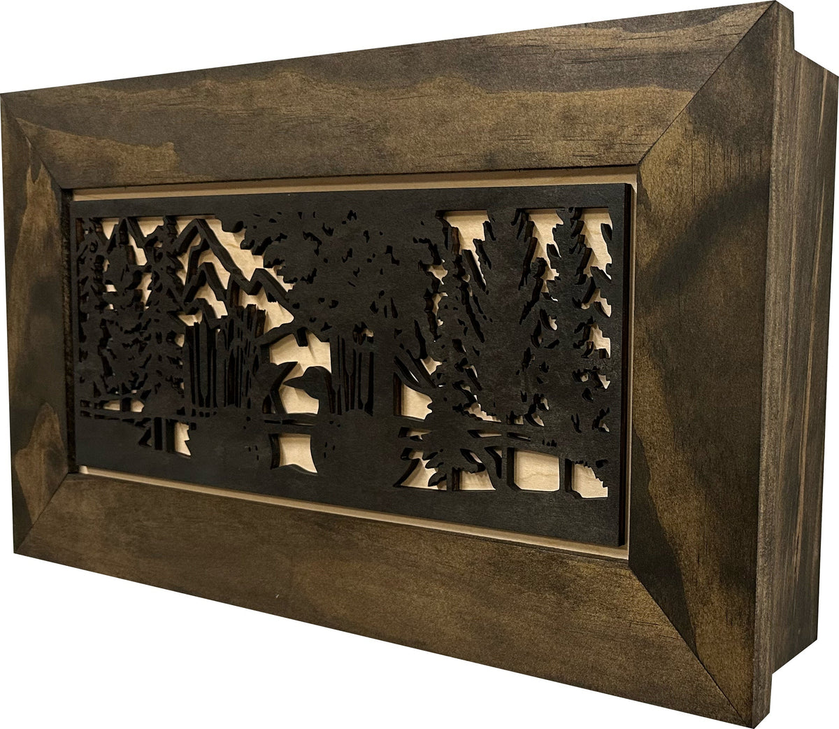 Wood Gun Cabinet (Online Exclusive) Ducks On A Pond Wall Decoration - Hidden Gun Safe To Securely Store Your Gun In Plain Sight by Bellewood Designs