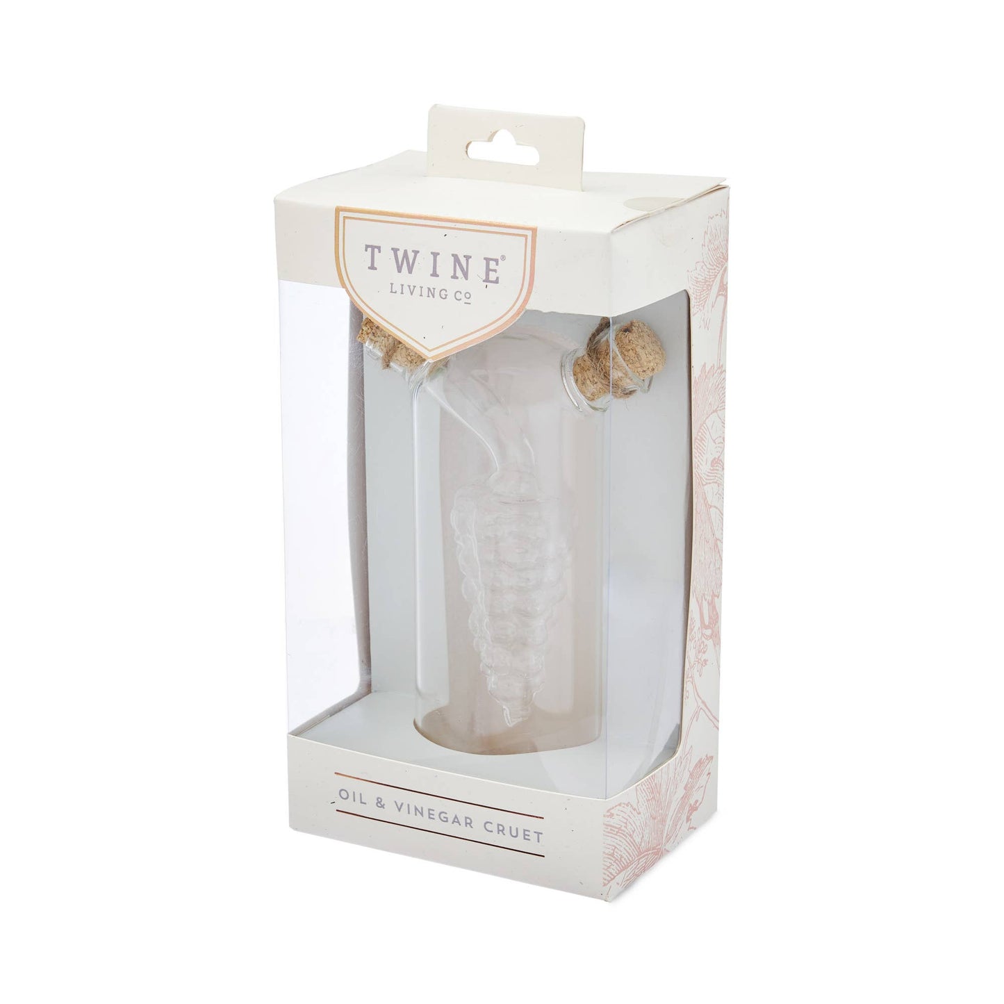 2 in 1 Glass Oil and Vinegar Cruet Bottle with Cork Stoppers