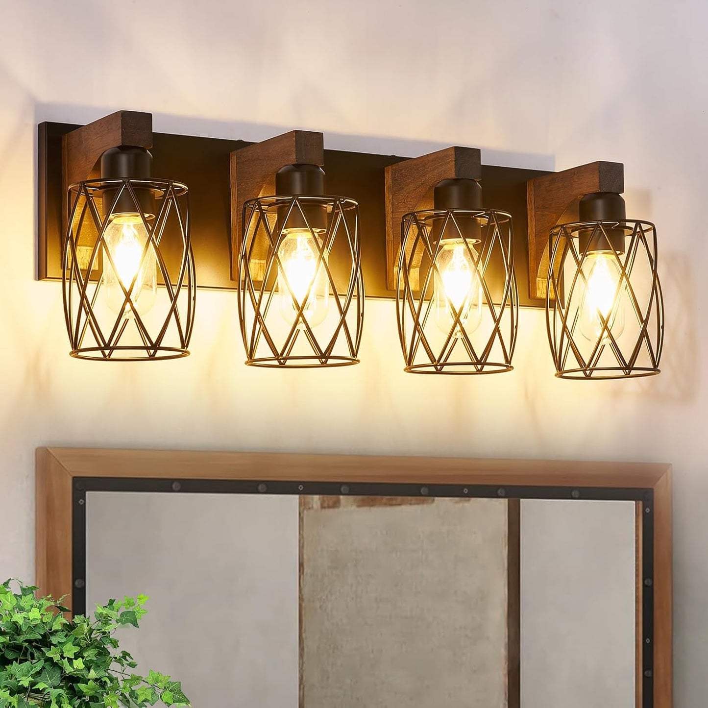 3-Light Wood Bathroom Light Fixture  (Online Exclusive)
