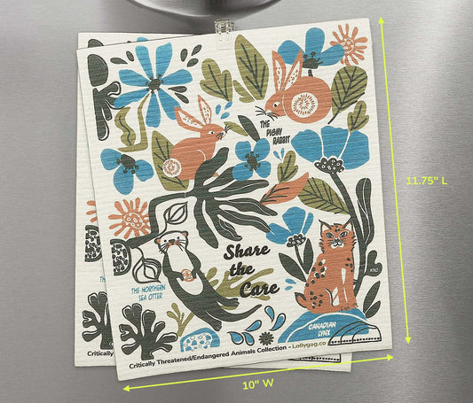 Fading Fantastical Wildlife Large Swedish Dishcloth/Dry Mats (Online Exclusive)