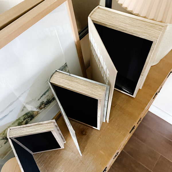 Large Leather Bound Book Boxes, Set of 3 (Online Exclusive)