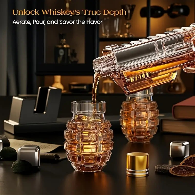 Magnum Revolver Whiskey Decanter Set (online exclusive)