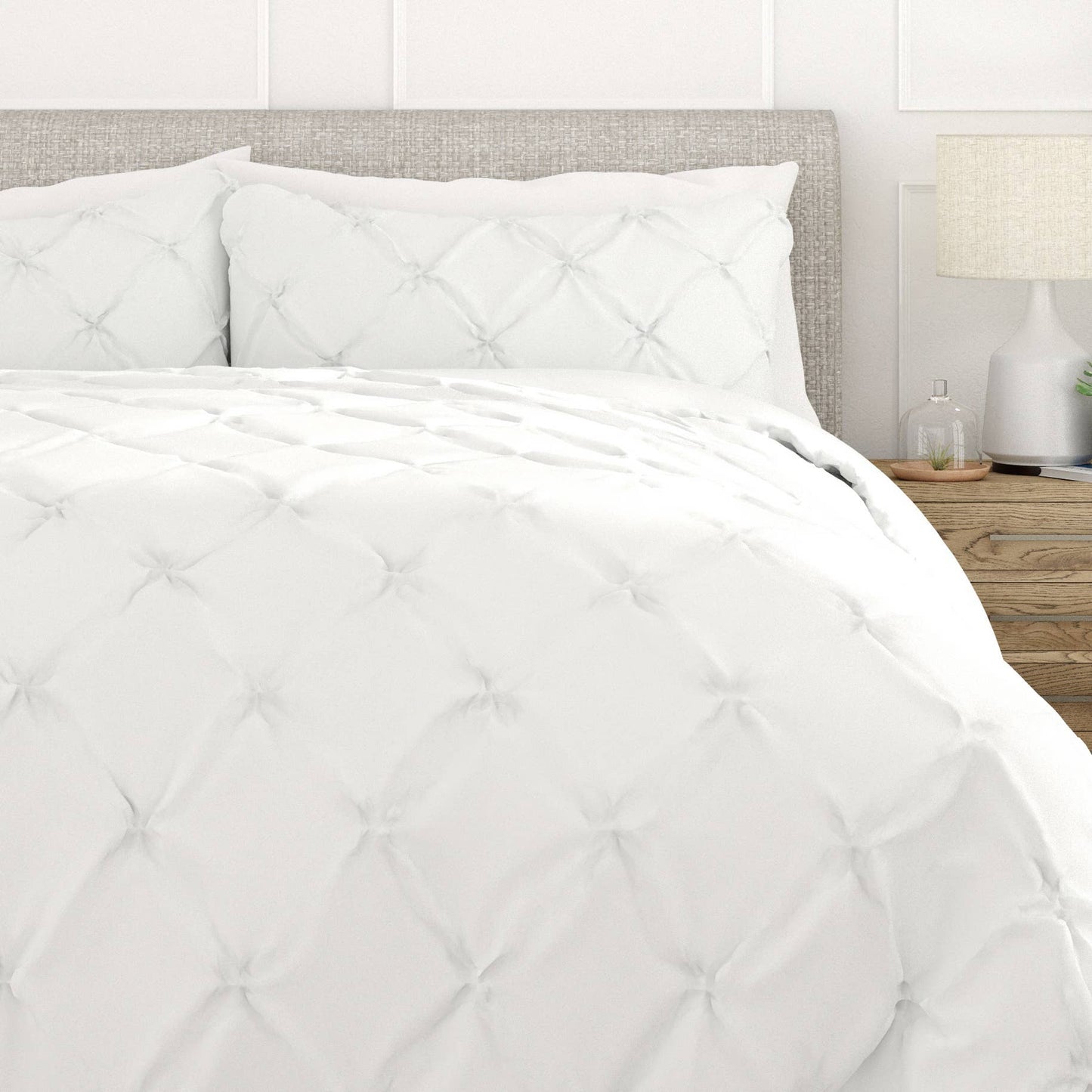 3 Pc Pinch Pleat Duvet Cover Set