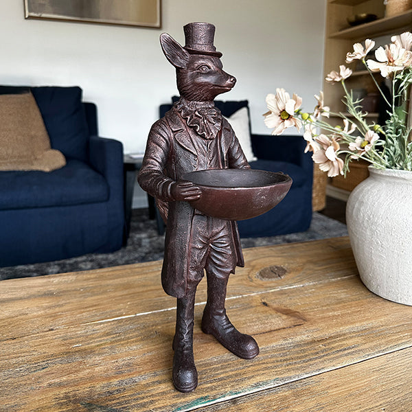 Standing Fox Bronze Bowl | Dapper Critters Collection (Online Exclusive)