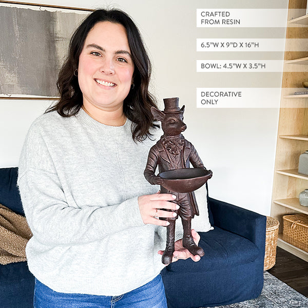 Standing Fox Bronze Bowl | Dapper Critters Collection (Online Exclusive)