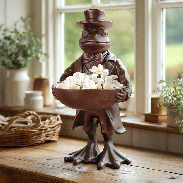 Charming Frog Bronze Bowl | Dapper Critters Collection (Online Exclusive)