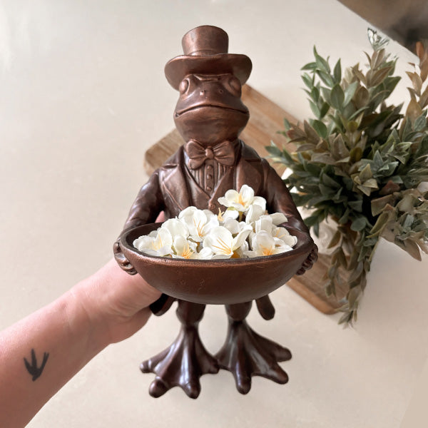 Charming Frog Bronze Bowl | Dapper Critters Collection (Online Exclusive)