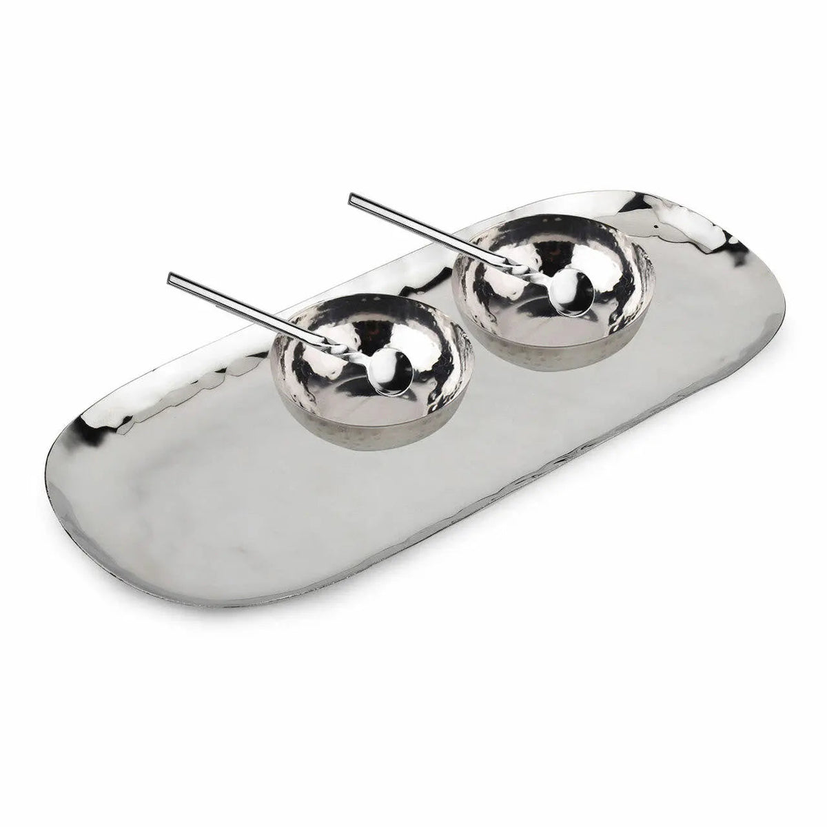 Polished Hammered Stainless Steel 5 PC Condiment Set  (Online Exclusive)
