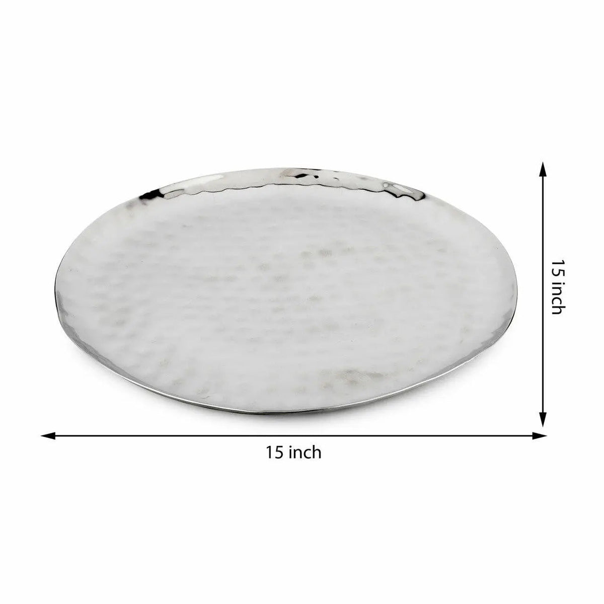 Full Polished Stainless Steel 14" Round Service Tray  (Online Exclusive)